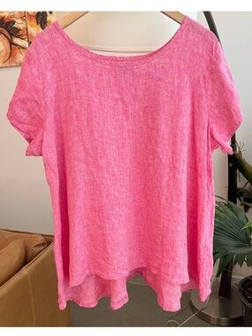 Flax Linen Short Sleeve Top